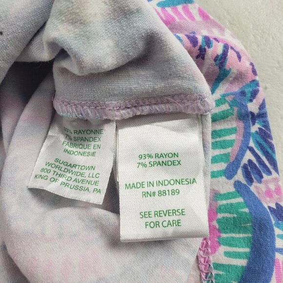 Lilly Pulitzer Sopie Ruffle Dress Girls XL 12/14 Blue Happy As a Clam 3/4 Sleeve - Picture 9 of 9